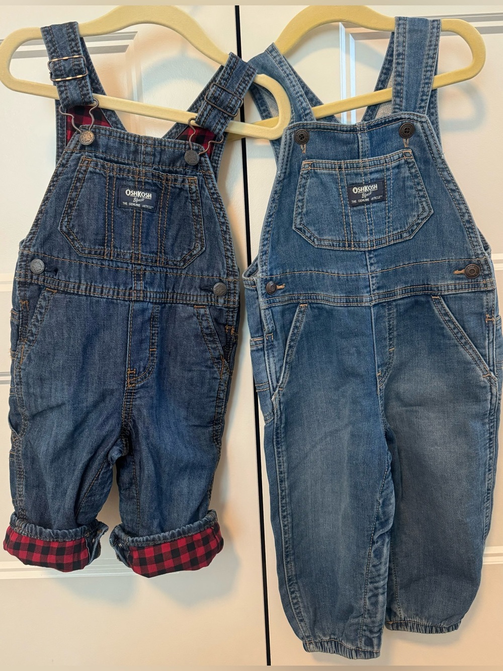 NWOT Bundle of OshKosh B'gosh Denim Kid’s Overalls- 9m and 18m